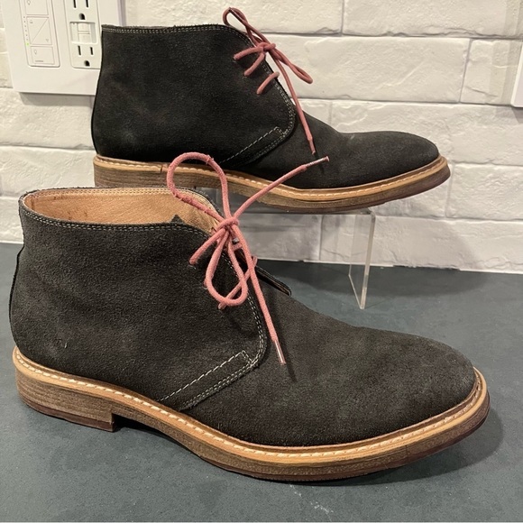 1901 Canyon chukka boots sz 12 gray suede red laces - Picture 13 of 15